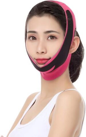 Face Lifting Belt Elastic Face Slimming Bandage V Line Face Shaper Women Chin Cheek Lift Up Belt Facial Anti Wrinkle Strap Face Care Slim Tools (Color : Pink)-B0DVRVHBBC