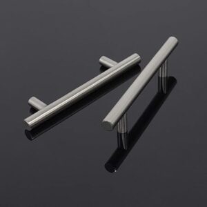 Kitchen Door Handles Brushed Nickel Stainless Steel Bathroom Cabinet T Bar Handle Furniture Drawer Pulls Cupboard Knobs (96mm Hole Centers - 150mm Long) 5 Pack-B0DYKNXXY4