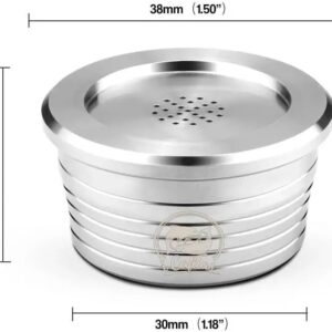 [2 Cpsuls Stainless + Tamper ] Reusable stainless steel coffee capsule kitchen reusable coffee capsule cup filter compatible with Delta (Q) coffee accessories,-B0DHLV4V7K