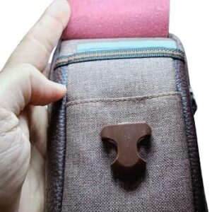 Men Cowhide Leather Mobile Phone Belt Bags Solid Color Three-layer Waist Pack Zipper Fanny Pack Outdoor Jogging Sports Bag 18X11X6 CM brown, C00B-B0DD7Q15PN