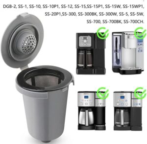 [1 Set = 3 Pcs ] Replacement Parts Grey Reusable Filter Cup, Compatible For Cuisinart Single Serve Coffee Makers,-B0DRPN519L
