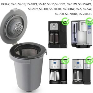 [1 Set = 3 Pcs ] Replacement Parts Grey Reusable Filter Cup, Compatible For Cuisinart Single Serve Coffee Makers,-B0DRPN519L