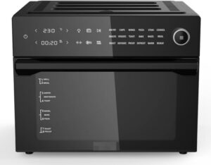 Family Air Fryer 30L Digital Display Dual Cook Function Air Fryer With Multi Programmes 1800Watt 30-230 Degree Timer 12 Hours Black Editions, Steam Functions-B0DVBJ4XLX