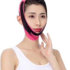 51TBI1R2gqL._AC_SL1000_ Face Lifting Belt Elastic Face Slimming Bandage V Line Face Shaper Women Chin Cheek Lift Up Belt Facial Anti Wrinkle Strap Face Care Slim Tools (Color : Pink)-B0DVRVHBBC