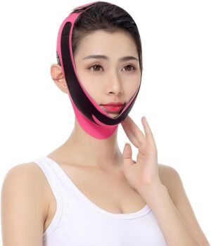Face Lifting Belt Elastic Face Slimming Bandage V Line Face Shaper Women Chin Cheek Lift Up Belt Facial Anti Wrinkle Strap Face Care Slim Tools (Color : Pink)-B0DVRVHBBC