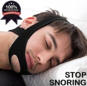 [1 PC] Tcare 1Piece Snoring Chin Strap Adjustable Anti Snore Chin Strap Support Stop Snoring- Natural and Instant Snore Relief Jaw Belt [Black]-B0DWZKZ22D