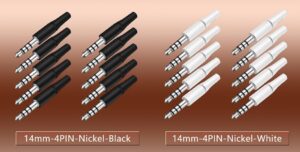 5pcs White And Black 3.5mm Stereo Headset Plug 3/4 Poles 3.5 Audio Plug Jack Adapter Connector for Iphone New Outlet 2.5mm (17mm 4P Nickle Black)-B0DWHHJSBX