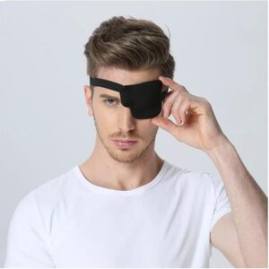 1Pcs-Kid's/Adult Black Adjustable Soft and Comfortable Pirate Eye Patch Single Eye Mask for Amblyopia Lazy Eye ‍ (Left)-B0DBMYJSMW