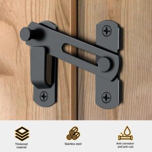 [1pcs] Door Bolts Hasp Latch Lock Sliding Door Lock Stainless Steel A Type Latch For Casement Cabinet Fitting With 4 * Screws (Black)-B0DXCLSRFY