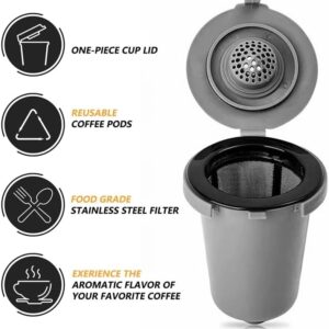 [1 Set = 3 Pcs ] Replacement Parts Grey Reusable Filter Cup, Compatible For Cuisinart Single Serve Coffee Makers,-B0DRPN519L