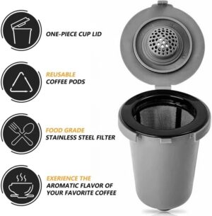 [1 Set = 3 Pcs ] Replacement Parts Grey Reusable Filter Cup, Compatible For Cuisinart Single Serve Coffee Makers,-B0DRPN519L