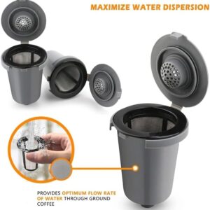 [1 Set = 3 Pcs ] Replacement Parts Grey Reusable Filter Cup, Compatible For Cuisinart Single Serve Coffee Makers,-B0DRPN519L