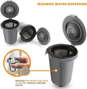 [1 Set = 3 Pcs ] Replacement Parts Grey Reusable Filter Cup, Compatible For Cuisinart Single Serve Coffee Makers,-B0DRPN519L