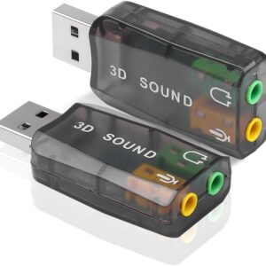 USB Sound Card External Mini Sound Card USB to 3.5mm Interface Stereo Audio Adapter for Win 7 8 Android Speaker Laptop Headset (5.1 Channel)-B0DX8J6VPM