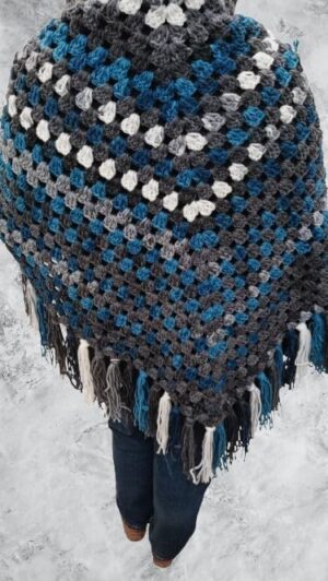 Handmade Crochet Shall Scraf in Mix Colourful Cape Shawls Wraps Granny Womens Coat Sweater (XXL) 220 * 185cm شال كتف للسيدات مصنوع يدويا من خيوط الكروشيه بطول 220 سم ِ Apro-B0DVDQ2LG1