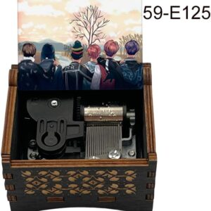 [1Pcs] [Coffee ]Famous music river flows in you Wood Auto mechanical Music Box for piano guitar Friends birthday New year Christmas gift-B0D96LTC7G