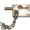 [1 Pcs] Door Chain Lock, Steel Slide Bolt Latch Safety Door Lock with Anti-Theft Chain and Spring Lock (Gold)-B0CK8CHNM2