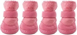 -4Pcs/Pink, Coffee, 5.2x4.4cm /No 4 /Set Cute Dog Boots Outdoor Snow Walking Non-slip Puppy Sneakers Supplies Puppy Comfortable Snow Boots Pet Winter Warm Shoes- See Size photo befor Buy Items,-B0BR62CHY9