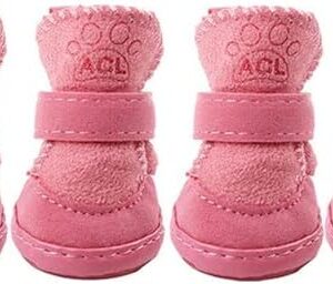 51bYYmswgpL._AC_SX569_ -4Pcs/Pink, Coffee, 5.2x4.4cm /No 4 /Set Cute Dog Boots Outdoor Snow Walking Non-slip Puppy Sneakers Supplies Puppy Comfortable Snow Boots Pet Winter Warm Shoes- See Size photo befor Buy Items,-B0BR62CHY9