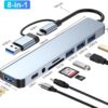 8-IN-2 USB HUB 3.0 USB C HUB Dock Station 5Gbps High Speed Transmission USB Splitter Type C to USB OTG Adapter For Macbook Pro (7-IN-2, CHINA)-B0DX852HFM