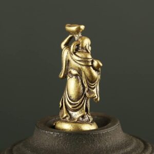 1pcs -Copper Maitreya Buddha Miniatures Figurines Pocket Brass Small Statue Ornaments Home Decor Craft for Living Room Desk Decoration-B0C7333QQ4