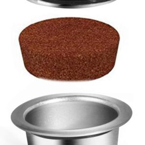 [ 3 Cpsuls Stainless +Stainless Gift Spoon ] For Reusable Coffee Capsule Stainless Steel Rich Crema Espresso Refillable Filters Pod Fit Inissia Pixie Essenza Mini-B0DFWR5QHJ