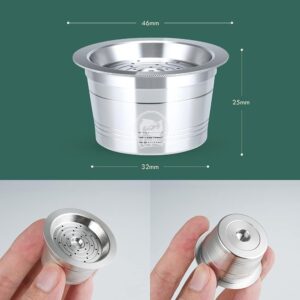 Reusable Coffee Capsule, Stainless Steel Capsule for K-Fee Caffitaly Cafissmo with Plastic Spoon Cleaning Brush-B0BWRPVPGD