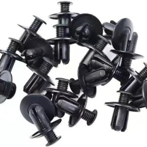 50Pcs 8mm Plastic Fasteners Screw Car Bumper Black Rivet Car Fastener Clips for Most Car Type-B0DFV5BDCR