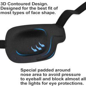 1Pcs-Kid's/Adult Black Adjustable Soft and Comfortable Pirate Eye Patch Single Eye Mask for Amblyopia Lazy Eye ‍ (Left)-B0DBMYJSMW