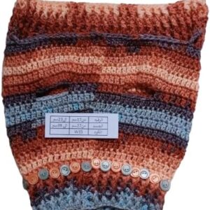Dog and Cats HandMade Crochet Shirt, (Neck Diameter 17upto 32 Cm Chest Diameter 27 upto 39 Cm Max Round) Winter Pet Dog Clothes Crochet a winter jacket For Pets-CODE W15-B0DPBF37HY