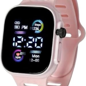 Led Display Digital Kids Watches Sport Boys Girls Luminous Children’s Electronic Wristwatch Students Clock Watches Relojes 2024 (Light Pink)-B0DF53V54K
