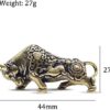 1Pc Creative For Keychain Brass Wall Street Bullfighting Key Ring Pendant Vintage Copper Lucky Bull Keychain Charm Chinese Feng Shui Hanging Jewelry Decor for your Keychain Without Ring-B0CC269TJ3