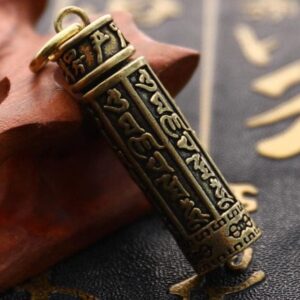 51iDMB2LQ+L._AC_ Brass Buddha GuanYin Sutra Cylinder Pendant Keychain Hanging Necklace Jewelry Pill Box Medicine Case Container Bottle Keychains-B0B1PYNJM7