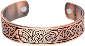 1Pcs Classic Bio Magnetic Copper Color Alloy Bracelet Cuff Bangle for Men Women Fashion Jewelry Gifts(shape 2D)-B0D1J6QTNP