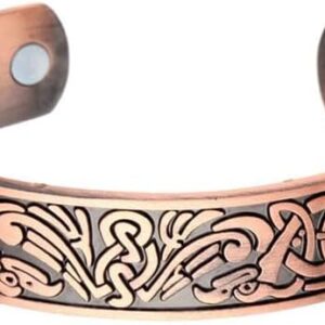 1Pcs Classic Bio Magnetic Copper Color Alloy Bracelet Cuff Bangle for Men Women Fashion Jewelry Gifts(shape 2D)-B0D1J6QTNP