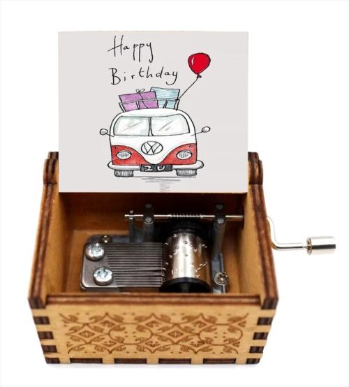 MySouq-Store 1Pcs Music box Gifts for happy birthday wooden Randomly-B0CTMWPYFT