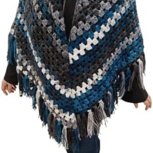 Handmade Crochet Shall Scraf in Mix Colourful Cape Shawls Wraps Granny Womens Coat Sweater (XXL) 220 * 185cm شال كتف للسيدات مصنوع يدويا من خيوط الكروشيه بطول 220 سم ِ Apro-B0DVDQ2LG1