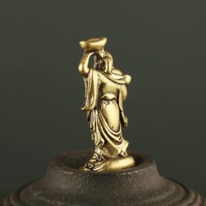 1pcs -Copper Maitreya Buddha Miniatures Figurines Pocket Brass Small Statue Ornaments Home Decor Craft for Living Room Desk Decoration-B0C7333QQ4