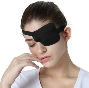 1Pcs-Kid's/Adult Black Adjustable Soft and Comfortable Pirate Eye Patch Single Eye Mask for Amblyopia Lazy Eye ‍ (Left)-B0DBMYJSMW