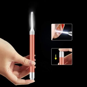 Decdeal- 2pcs Ear Wax Removal Ear Flap Set Stainless Steel Ear Wax Remover Spoon Baby Kids Adult Ear Plugs Ear Selector with Led Light-