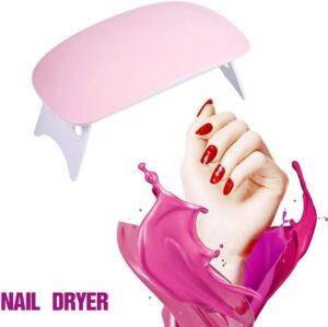 1PCs - 6W LED Nail Dryer Curing Light Portable Quick Drying Manicure/Pedicure 2 Timing Setting 45s/60s UV with USB (Pink) ‎13.1 x 6.7 x 1.9 cm; 68 g-B0DD366V1C
