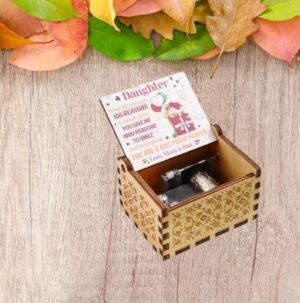 [1Pcs] Merry Christmas Wooden Hand Cranked Collectible Jingle Bell Themed Brown Music Box (Colored Merry Christmas Edition) (I) (00125B)-B0CM4B7KZ1