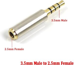 Generic Audio 3.5mm Male Plug to 2.5mm Female Jack Aux Stereo Mic Trrs Adapter (Silver)-B0DX7L9HB5