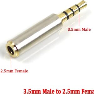 51krdwcOKTL._AC_SL1000_ (1) Generic Audio 3.5mm Male Plug to 2.5mm Female Jack Aux Stereo Mic Trrs Adapter (Silver)-B0DX7L9HB5