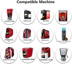 Reusable Coffee Capsule, Stainless Steel Capsule for K-Fee Caffitaly Cafissmo with Plastic Spoon Cleaning Brush-B0BWRPVPGD