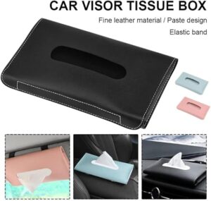 1Pcs Leather Sun Visor Napkin Box Holder Hanging Car Mask Holder Shading Tissue Case Organizer Auto Storage Decoration Craft-B0B4WMPG6X