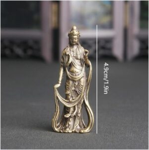 1PC- Figurine Small Brass Statue Golden Brass Craft Miniatures Sculpture Antique Bronze Large Belly Laughing Maitreya Buddha Statue Desk Copper Ornament Crafts Brass (N9)-B0D3VDD5Y8