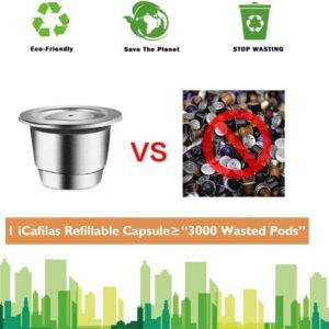 [2 Cpsuls Stainless ] For Reusable Coffee Capsule Stainless Steel Rich Crema Espresso Refillable Filters Pod Fit Inissia Pixie Essenza Mini-B0CTFTCZ37