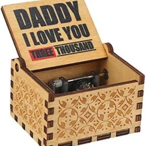 (1 PC) I Love You Daddy Three Thousand Times Handcrafted musicbox Color Brown Wooden-B0C7RJ2ZNY