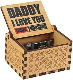 (1 PC) I Love You Daddy Three Thousand Times Handcrafted musicbox Color Brown Wooden-B0C7RJ2ZNY